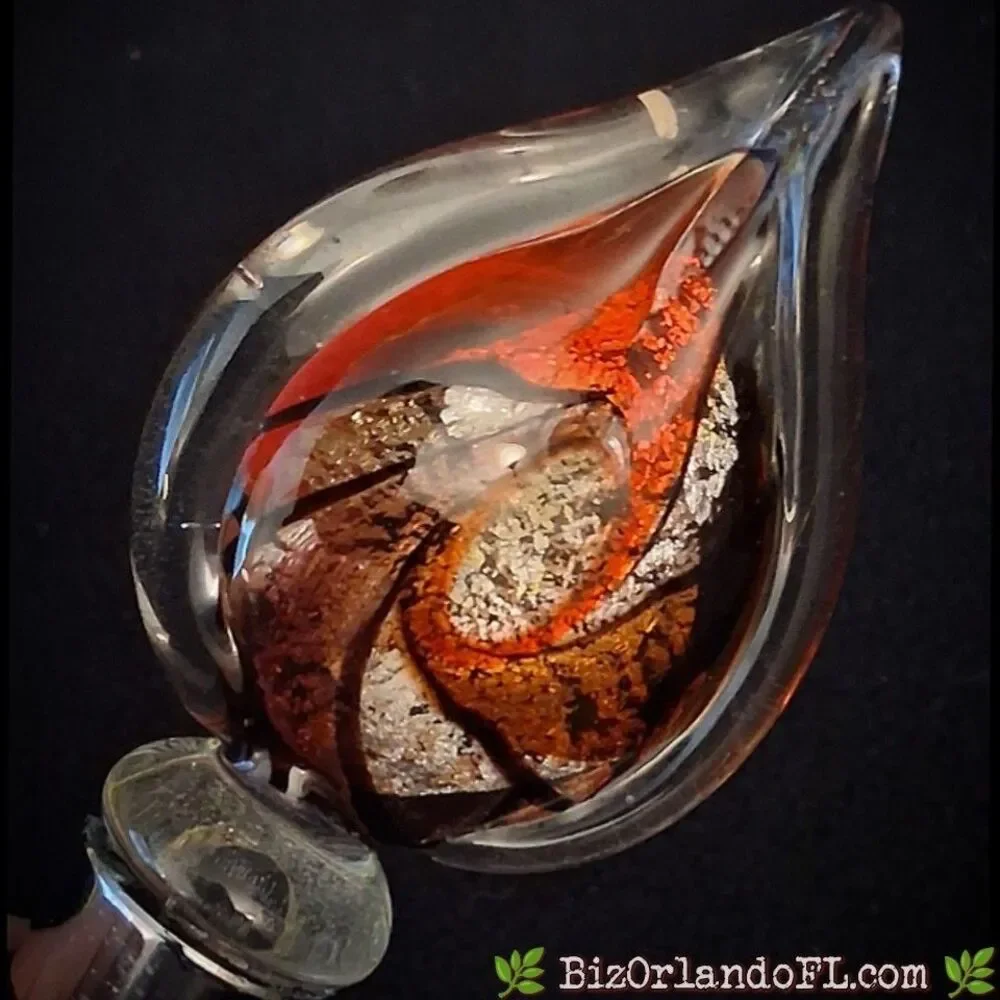 ARTISANAL GIFTS: Hand-Blown Art Glass Wine Bottle Stopper Teardrop-Shaped Finial